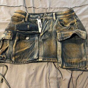 Women's Blue and Navy Skirt